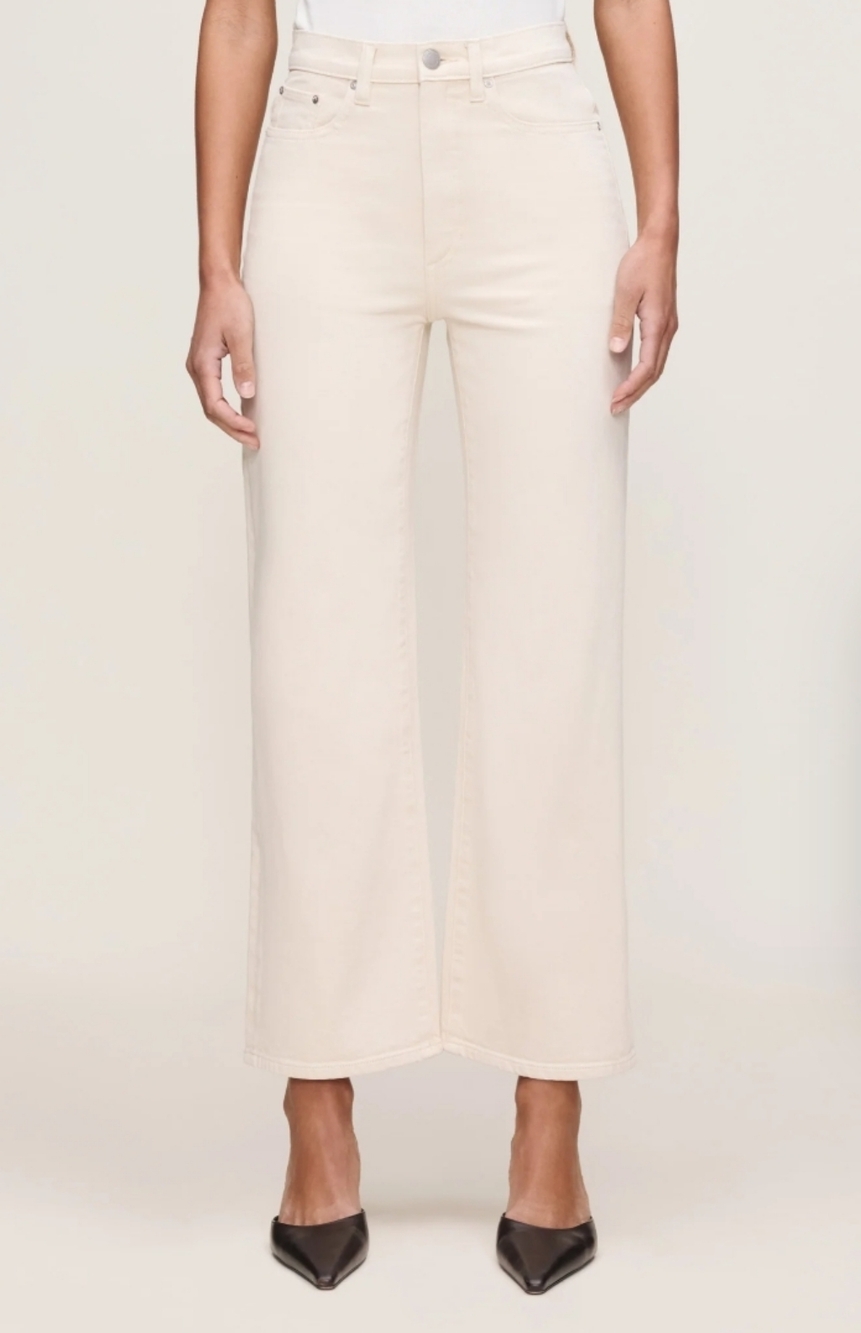 DL1961 Karmine Refined Wide Leg High Rise 28" Jeans Flax 29